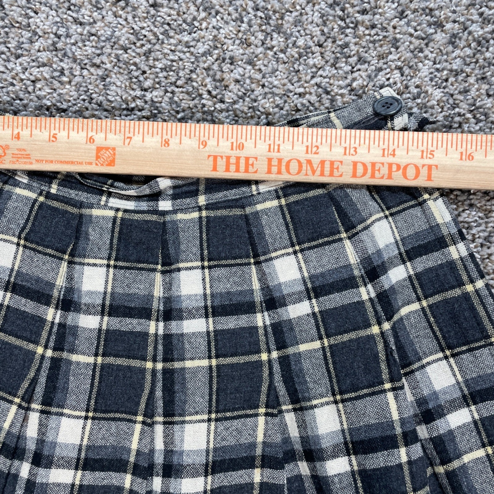 Miss Pendleton Women’s 14 Wool Plaid Pleated Midi Skirt Vintage Grey Black