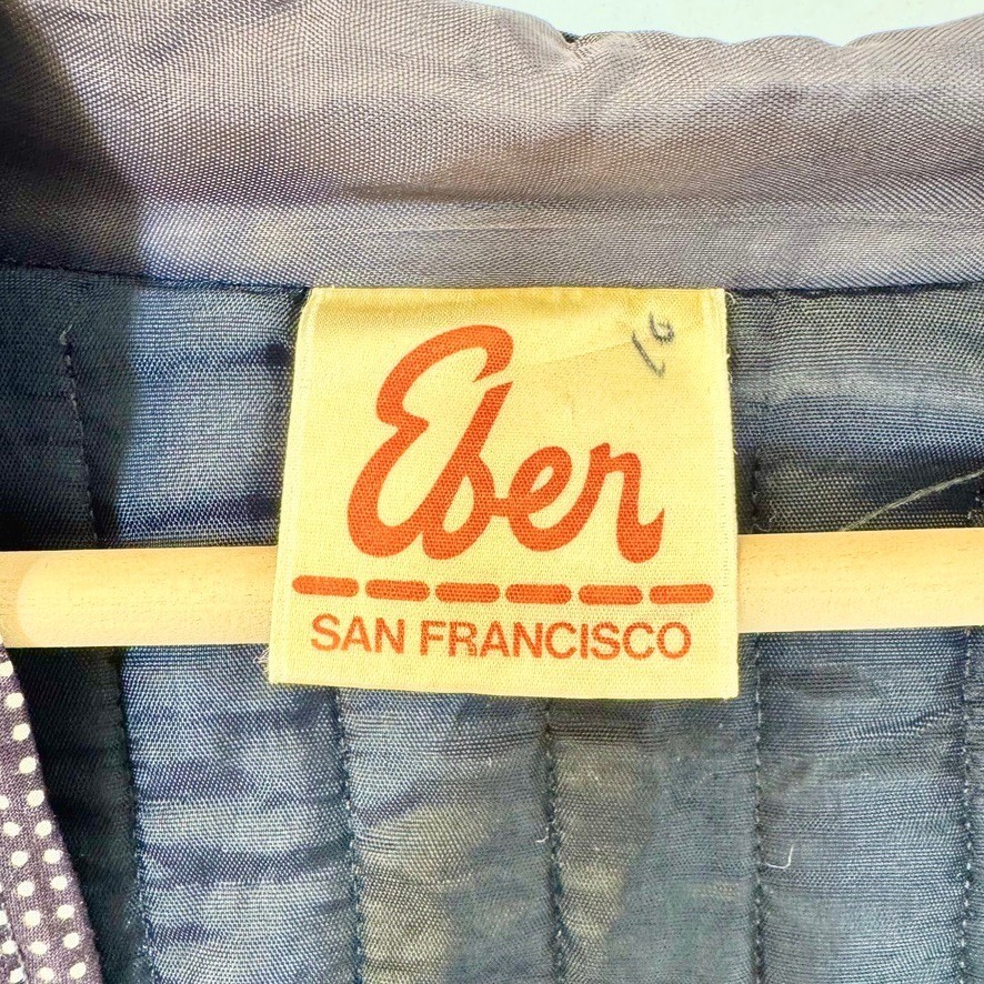 VTG 70s Eber San Francisco Quilted Ditsy Floral Cropped Jacket Chore Coat Small