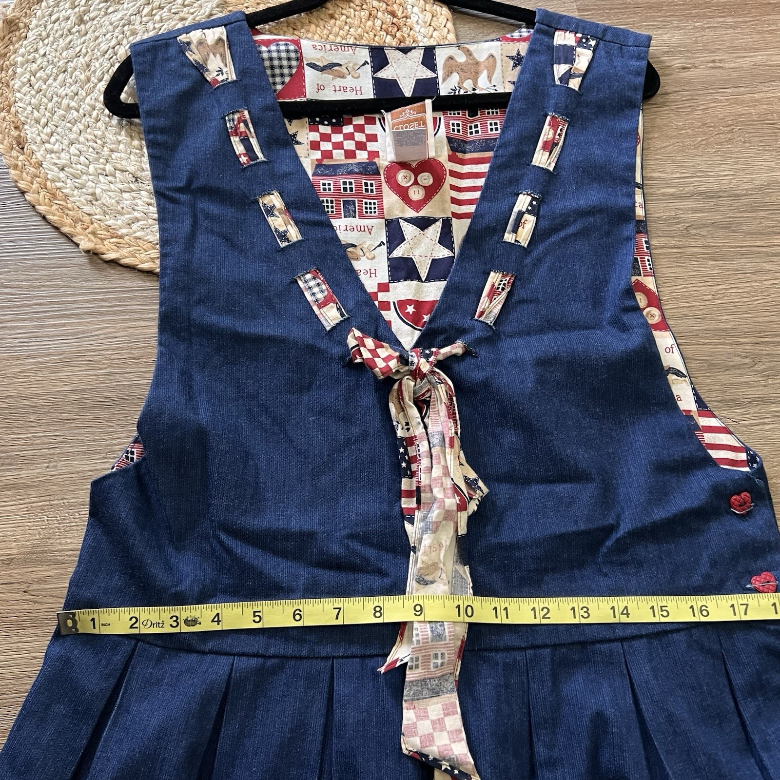 PAM’S CLOSET Vtg Patriotic Sleeveless Denim Dress