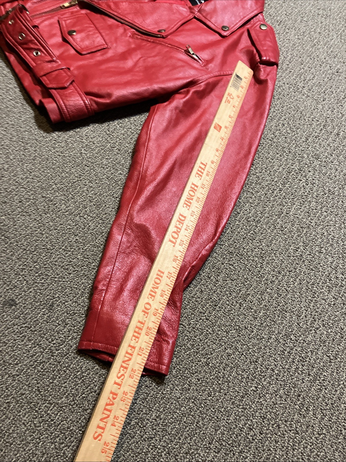 Vintage 1980s Wilson’s Leather Jacket Women’s S Cherry Red Moto Leather Jacket