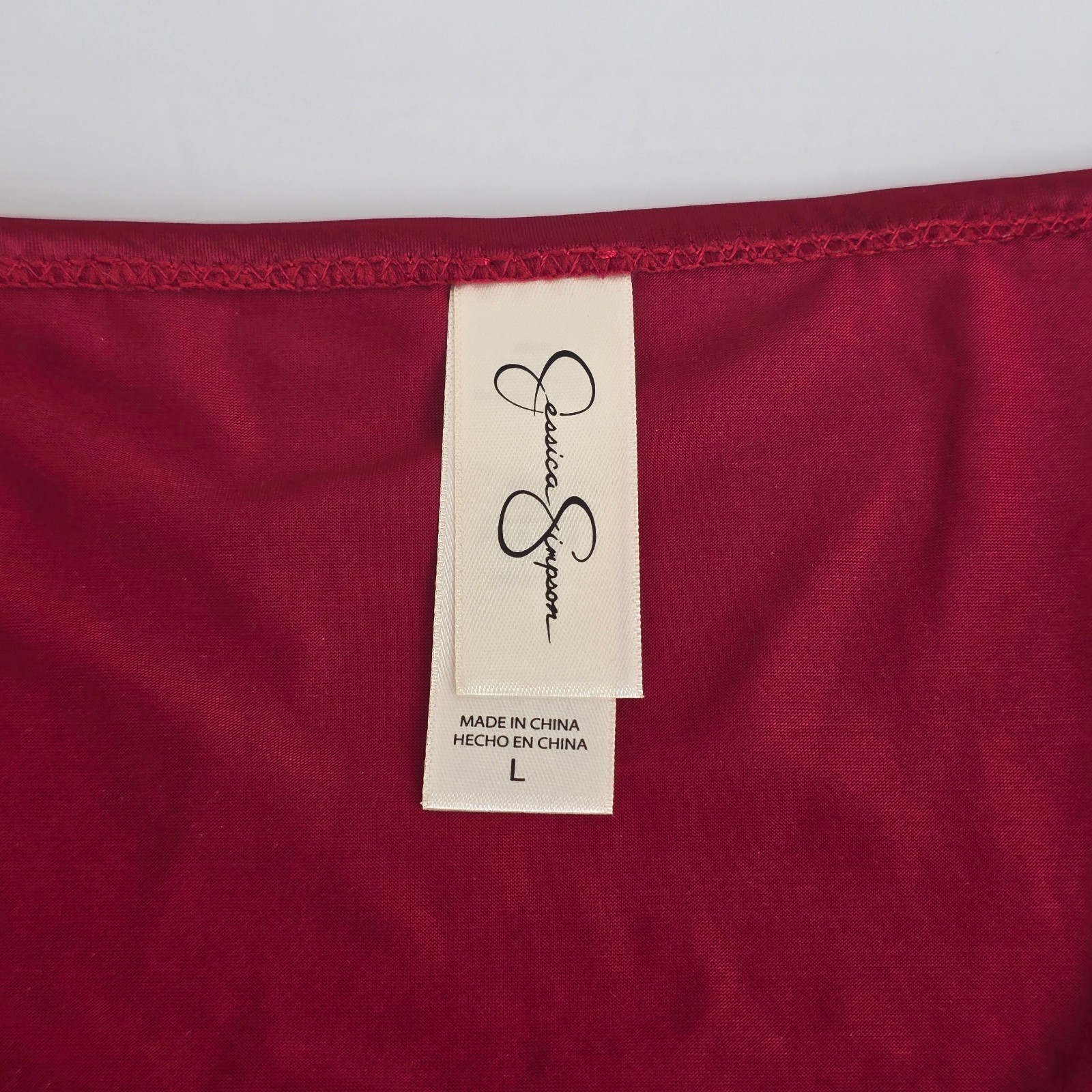 Jessica Simpson Second Skin Satin Shiny Slick Slippery Red Bikini Panties L 7
