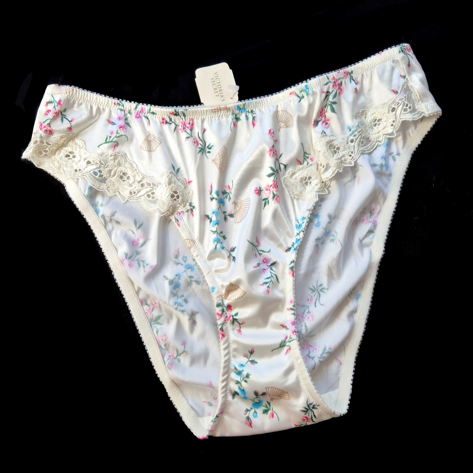NWT 80s Vintage VICTORIA’S SECRET Second Skin SATIN Panties HI-CUT Underwear 7/L