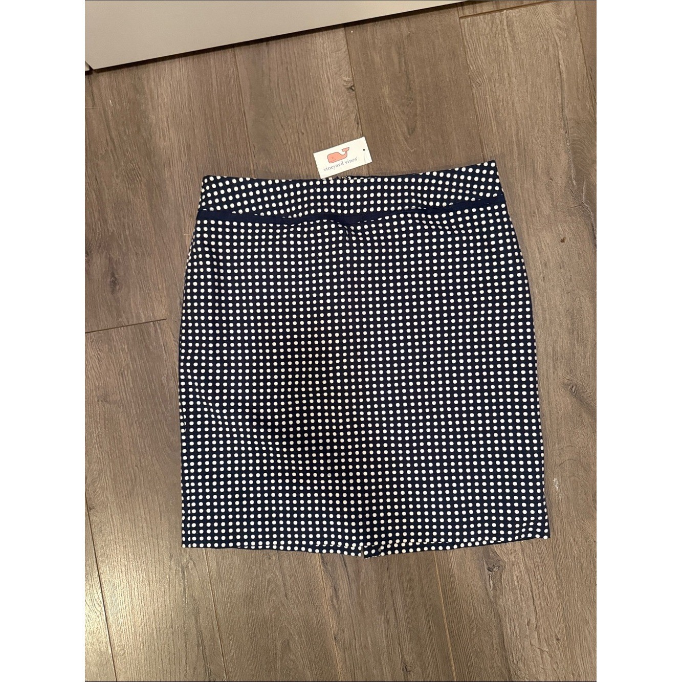 Vineyard Vines Navy and White Polka Dot Pencil Skirt