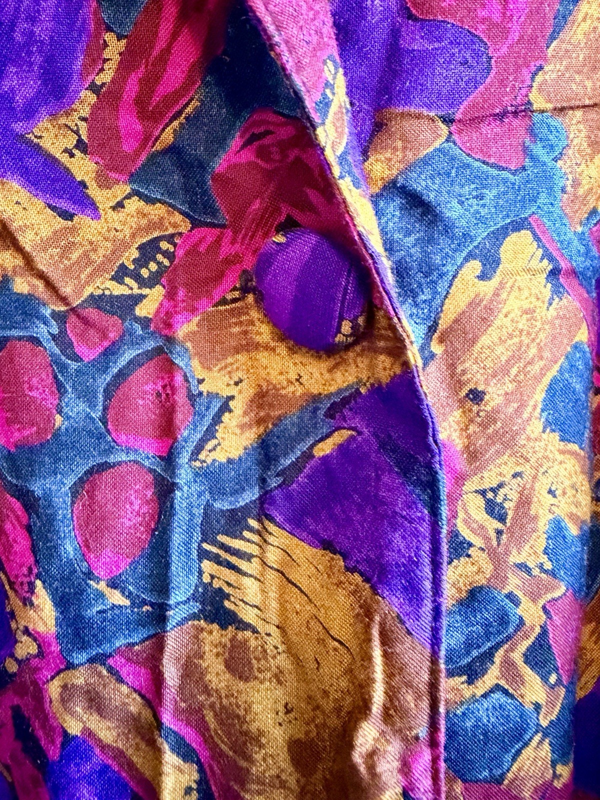 VTG 80s OVERSIZE BLAZER JACKET Abstract One Button L / XL usa made New Wave Club