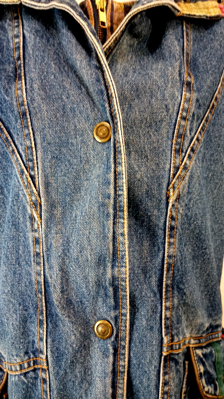 Vintage CURRENT SEEN Denim Jacket Coat Women’s M COTTON 80s 90s Oversize HIP HOP