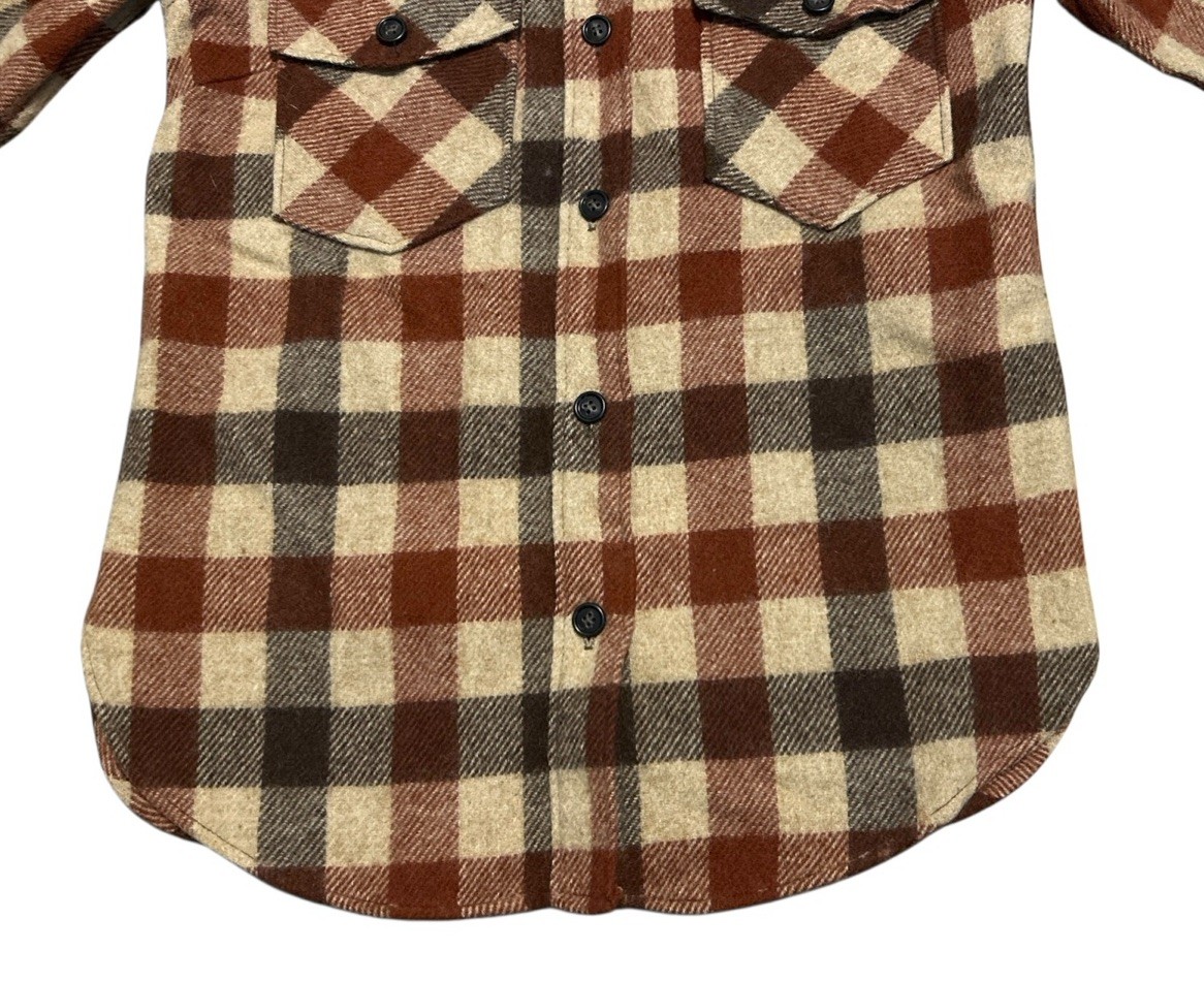 Vintage 60s LL Bean Wool Shirt Women’s 10 Plaid Flannel USA Made Script Logo EUC