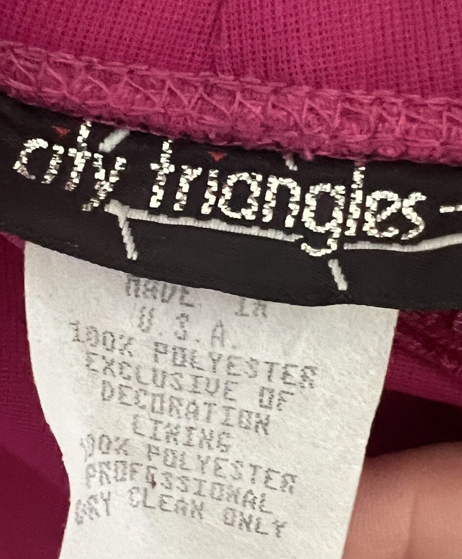 NWT Vintage City Triangles Strapless Magenta Mini Dress Asymmetrical Hem Sz Med