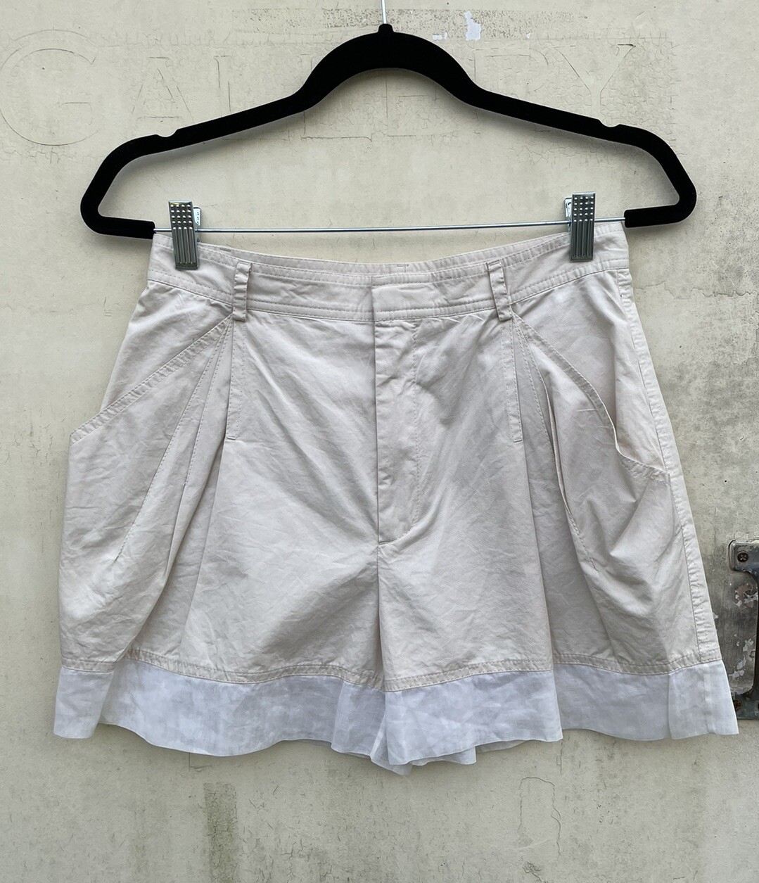 Vintage 90s Jean Paul Gaultier Femme Beige Shorts Made In Italy USA 6 Cotton 80s