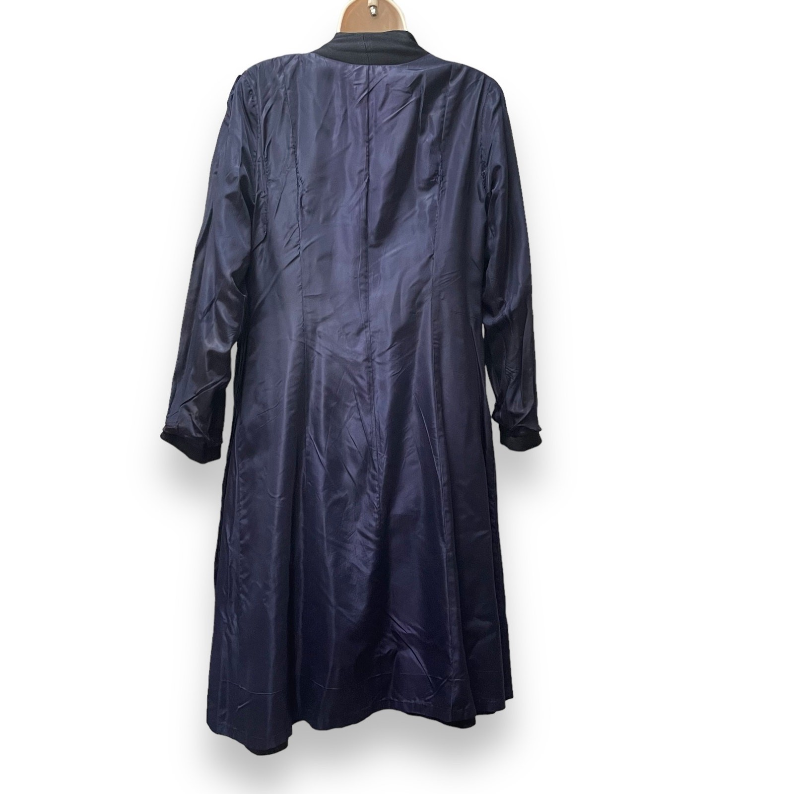 Vintage 1930s-1940s Dark Blue Wool Princess Double Breasted Coat Original WWII