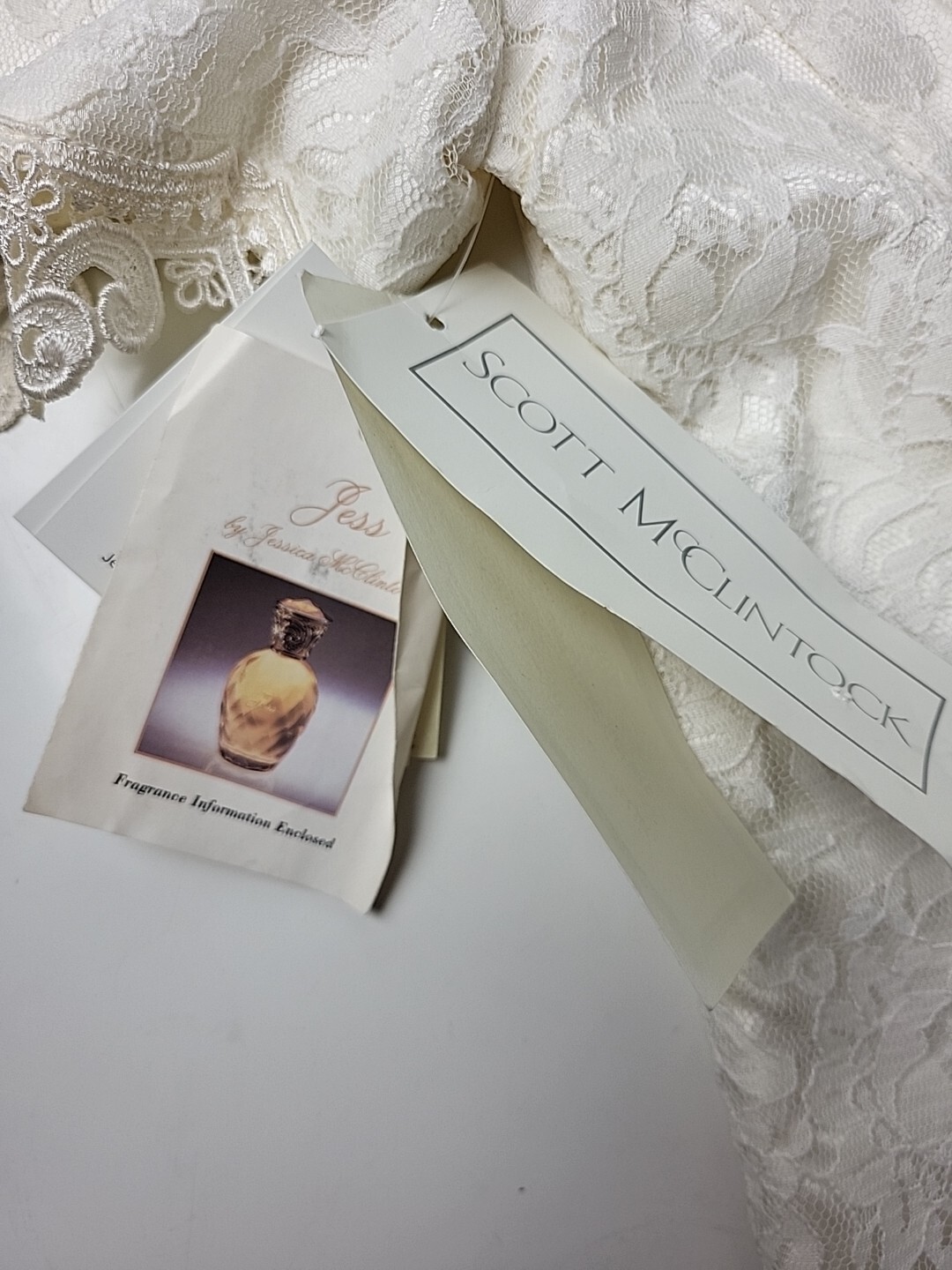 NWT Vintage Jessica McClintock Wedding Dress 12 Soft White Lace 2-piece READ