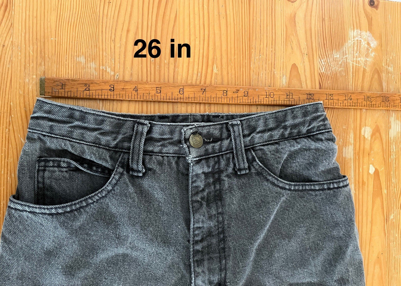 Vintage Guess Black Cut Denim Capris Size 28