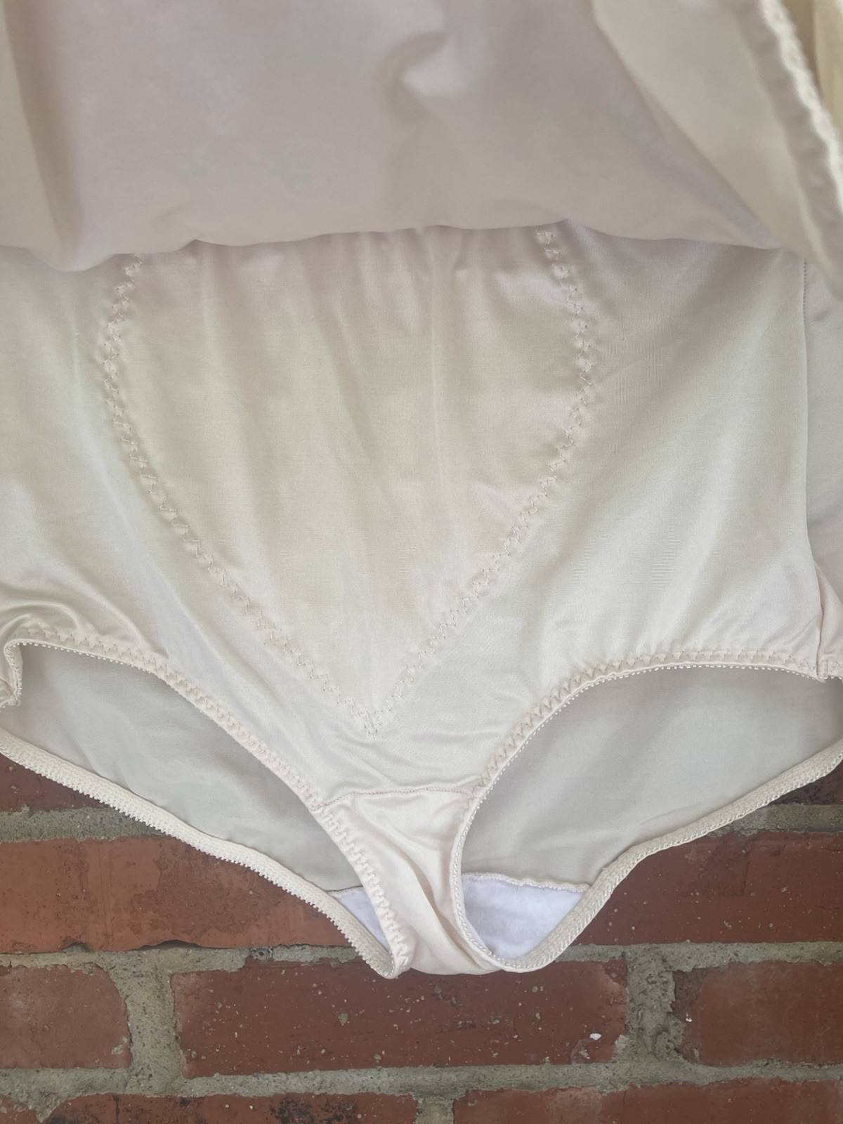 2 Vintage Bali Beige Plus Shapewear 2XL Shaper Silky Granny Panty Satin Glossy