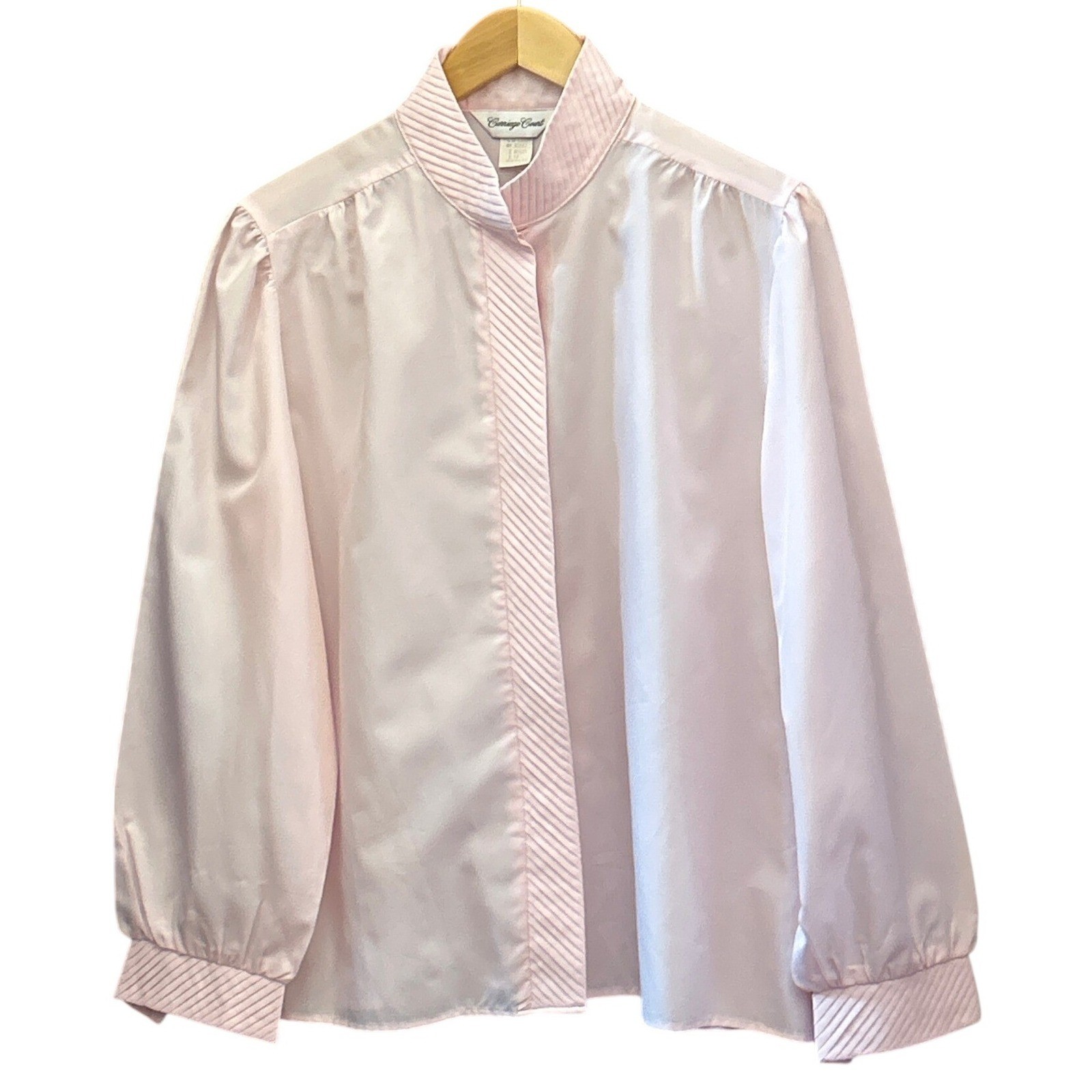 Vintage Carriage Court Blouse Pink Pleated Coquette Regencycore Secretary Goth