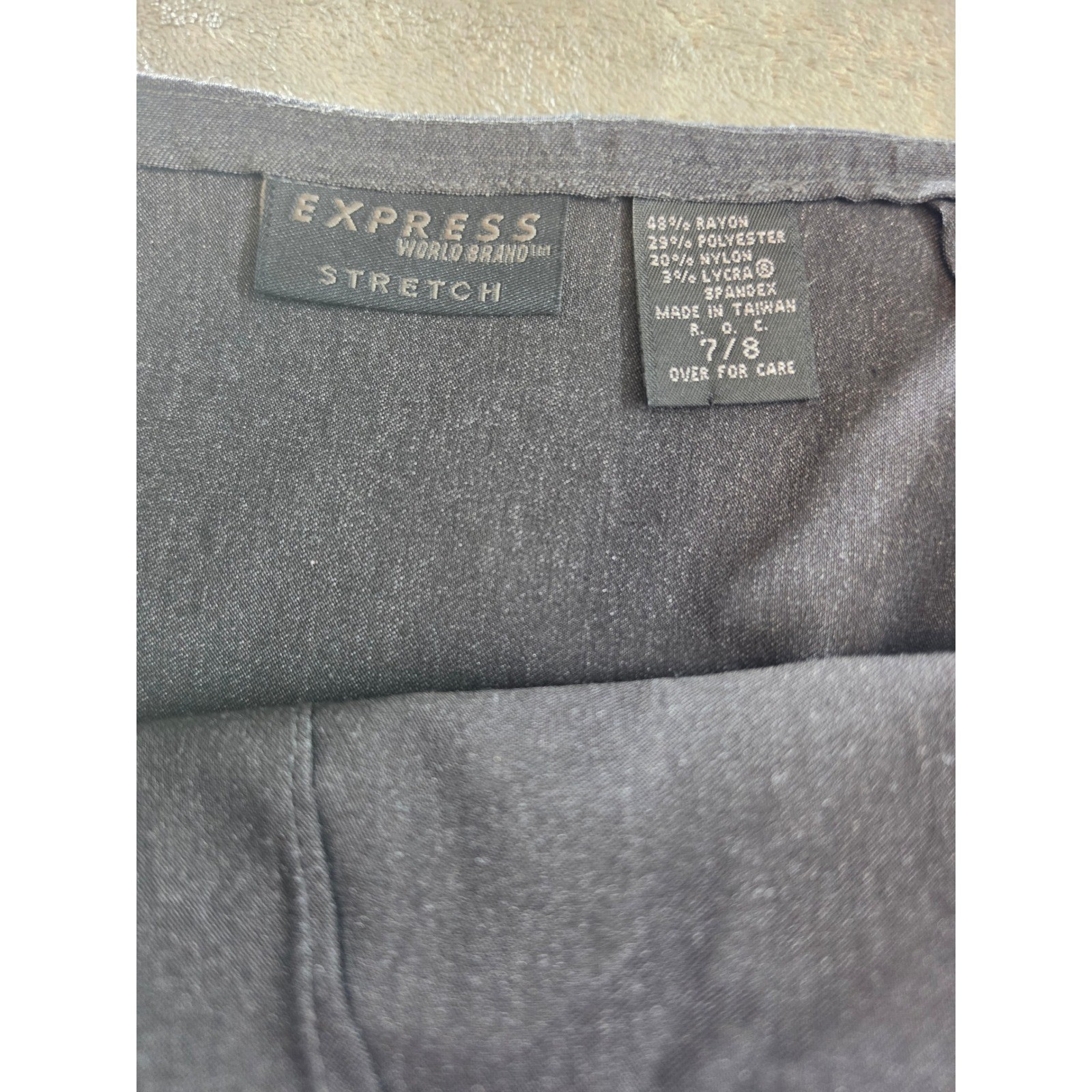 Vintage 90s/Y2K Express World Brand Wrap Skirt Gray Office Siren Aesthetic 7/8