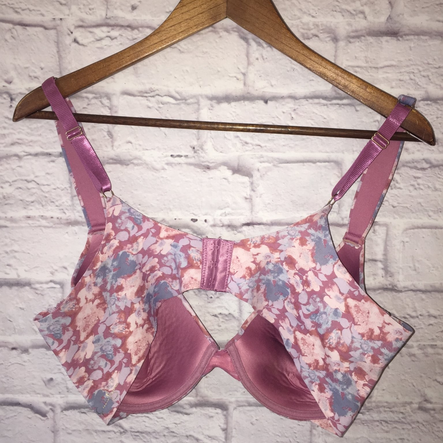 Lucas Simone Underwire Bra 38C Pink Floral Nylon Spandex