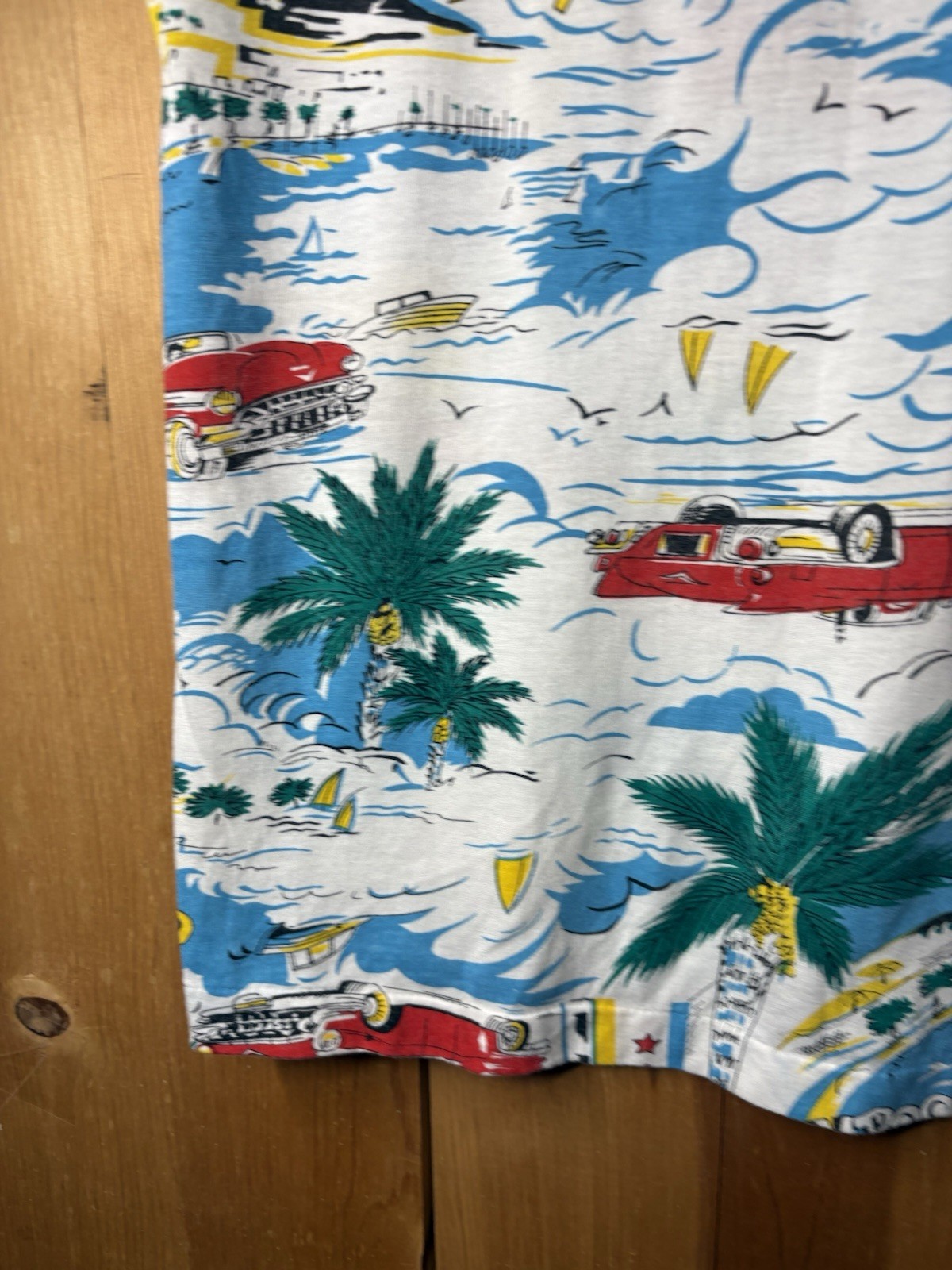 Vtg 80′ Instant Glamour Limited Express Cotton Graphic Tee Holiday Motel Cars M