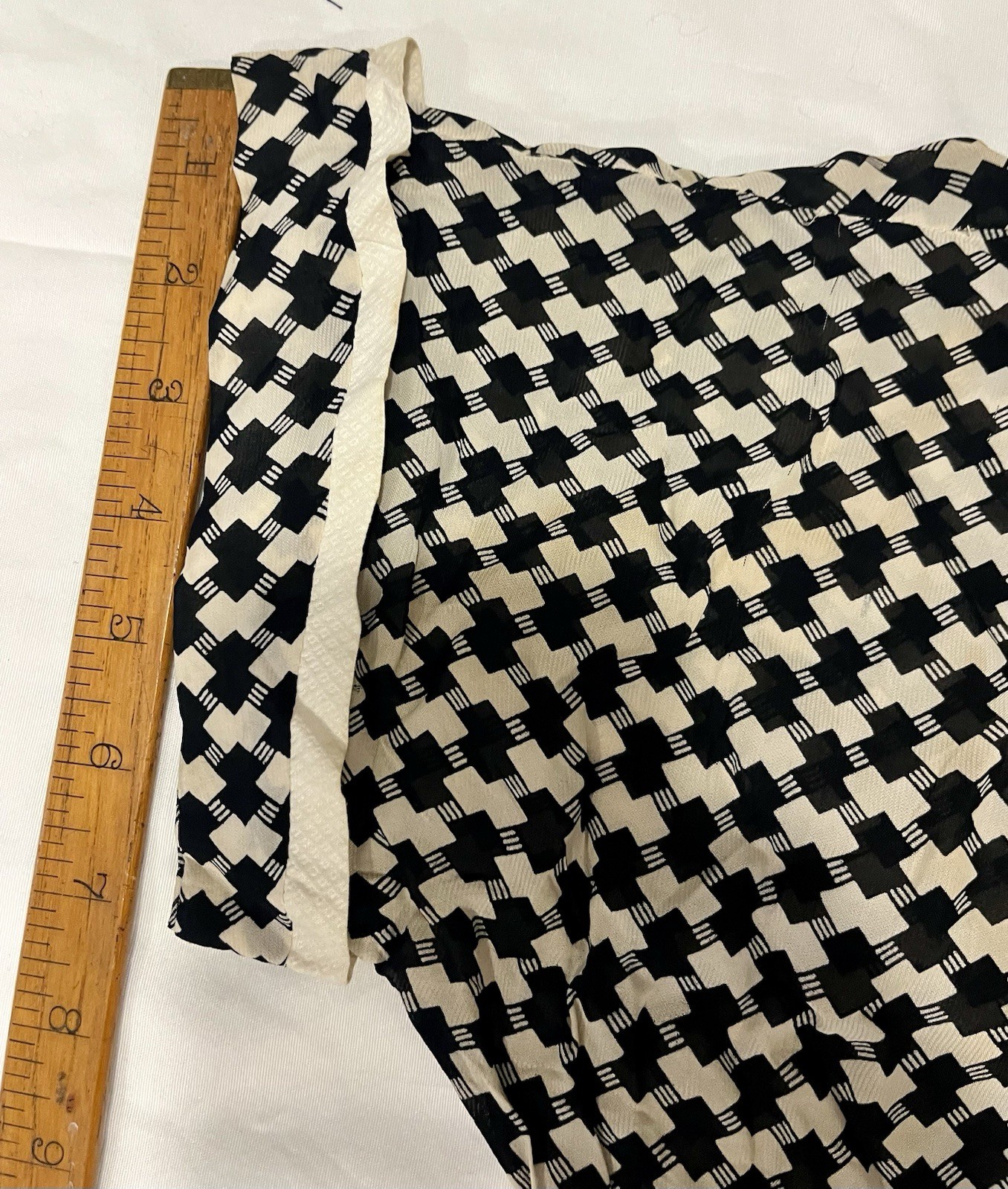 Vintage Black And White Dress With White Collar And Metal Pin