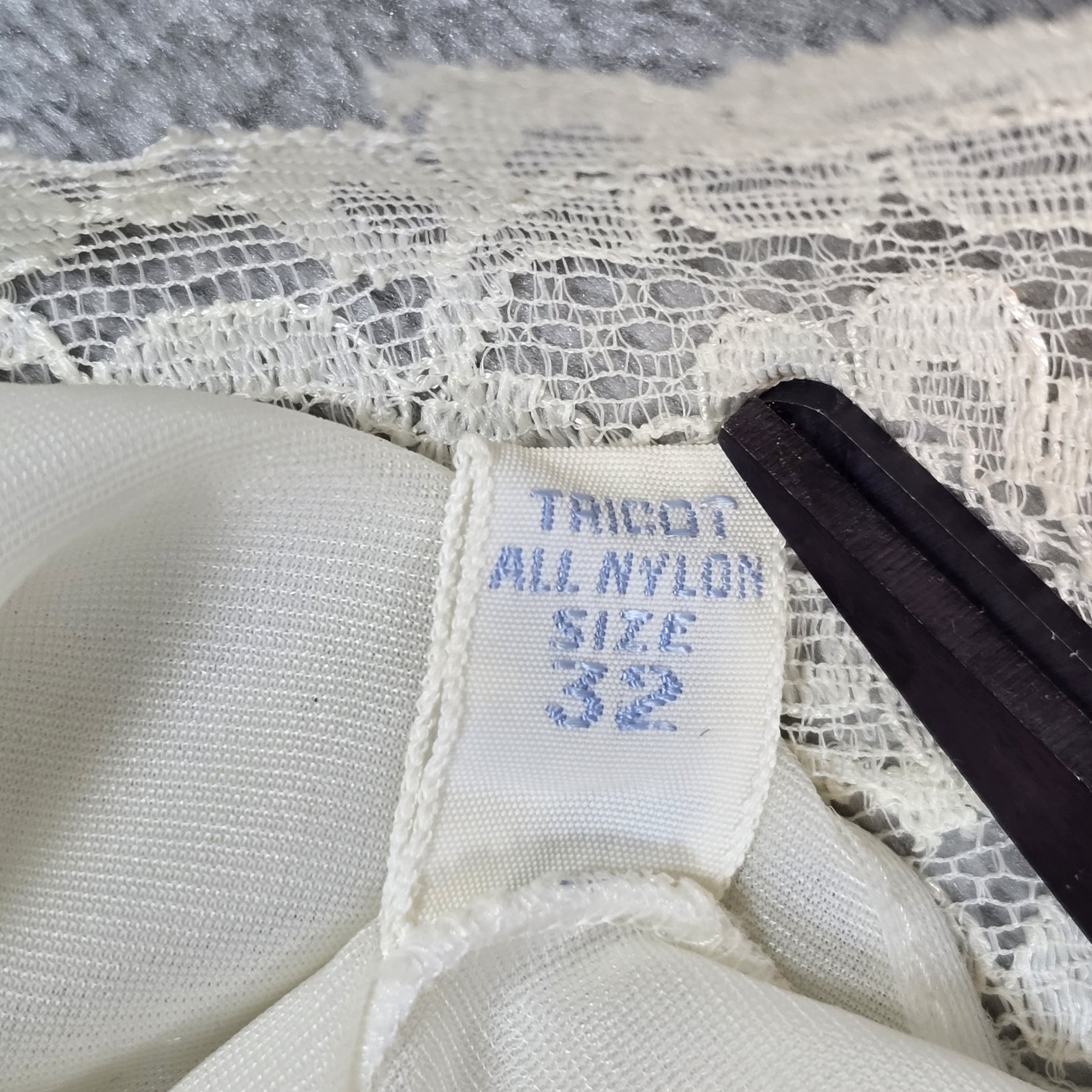 Vntg 1950s Vanity Fair Ivory White Double Chiffon Coquette Nightgown Nylon Sz 32