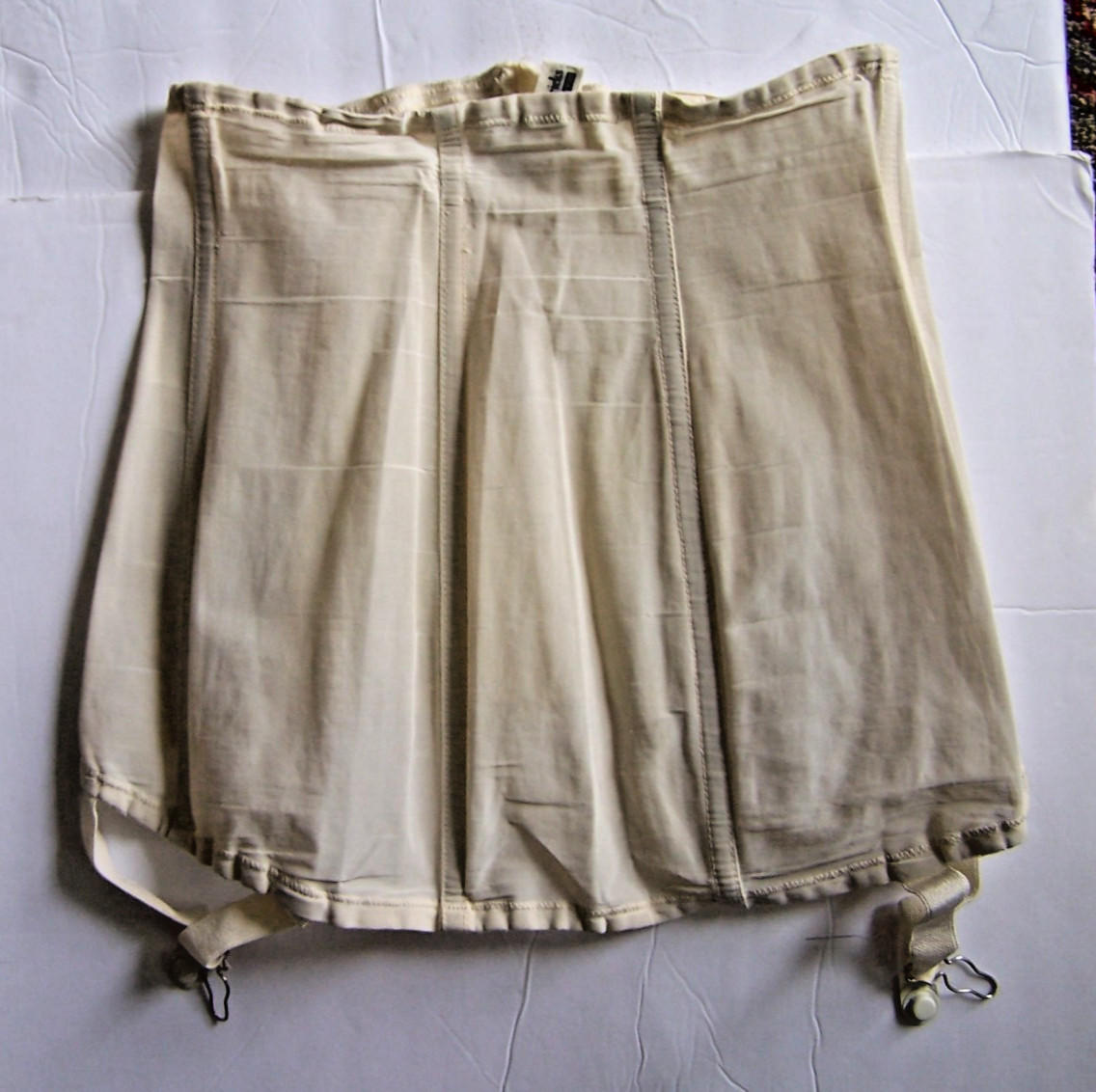Vtg Fredericks Hollywood Corset Antique Girdle Garters Boning Zip Up/Hook & Eye