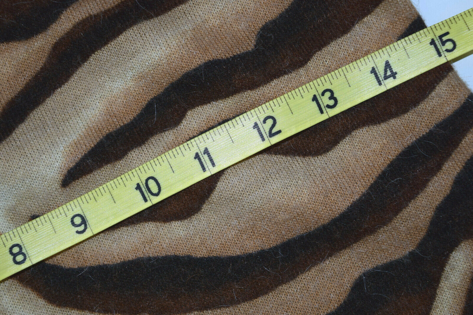 Vintage Mohair Shift Dress David Warren Size 32IN Chest 80s Tiger Print