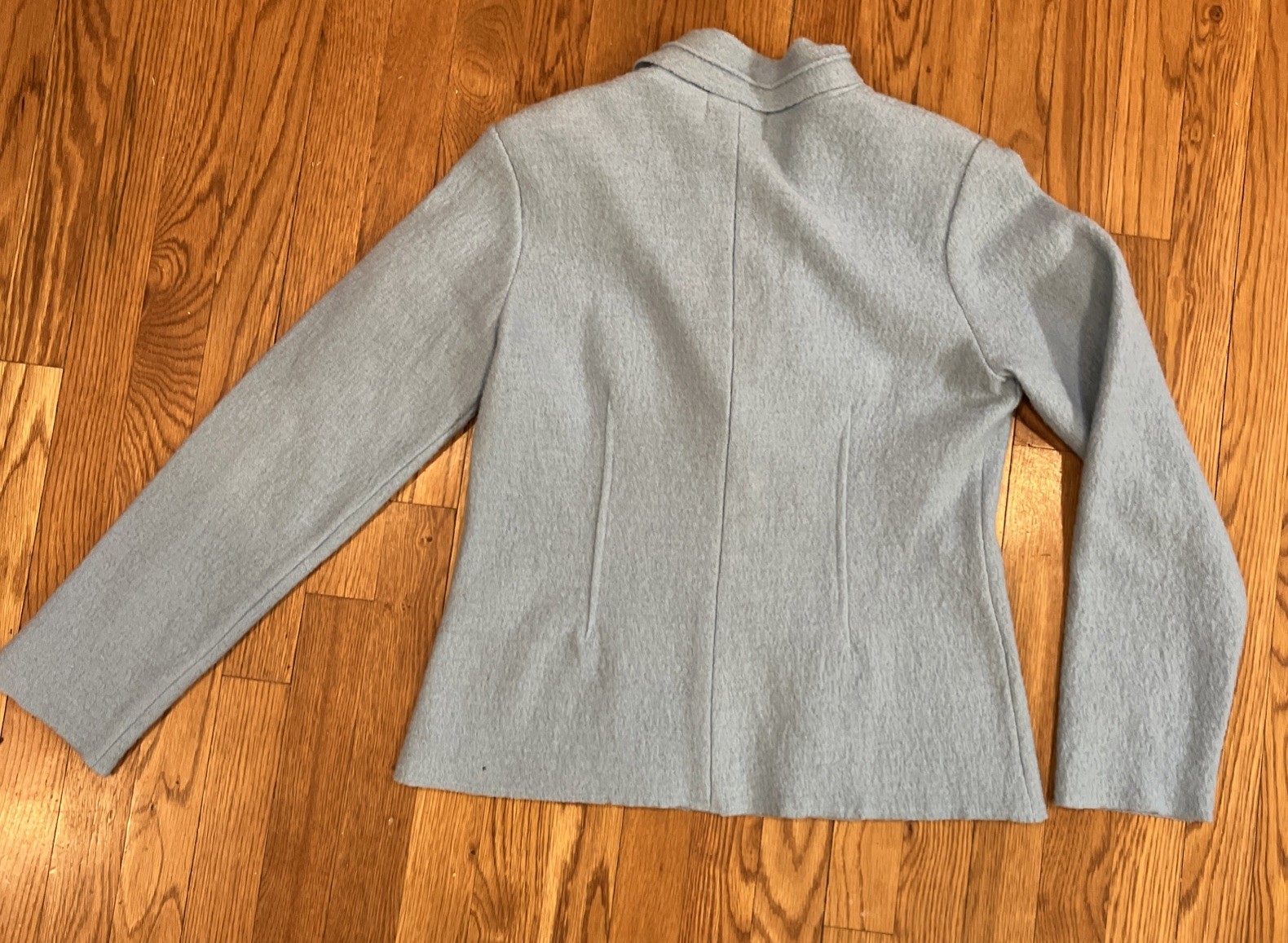 Vtg Boutique Essentials Boiled Wool Jacket M Powder Blue Capsule Classic Old $