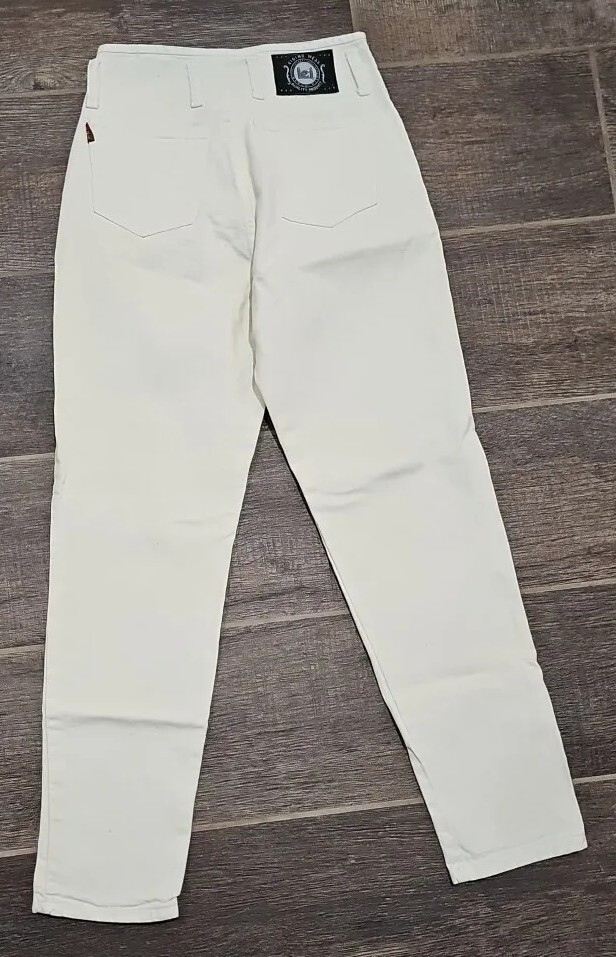 Vintage “LEI Riding Wear”, size 11, women’s white jeans, 27×30.5 high waisted