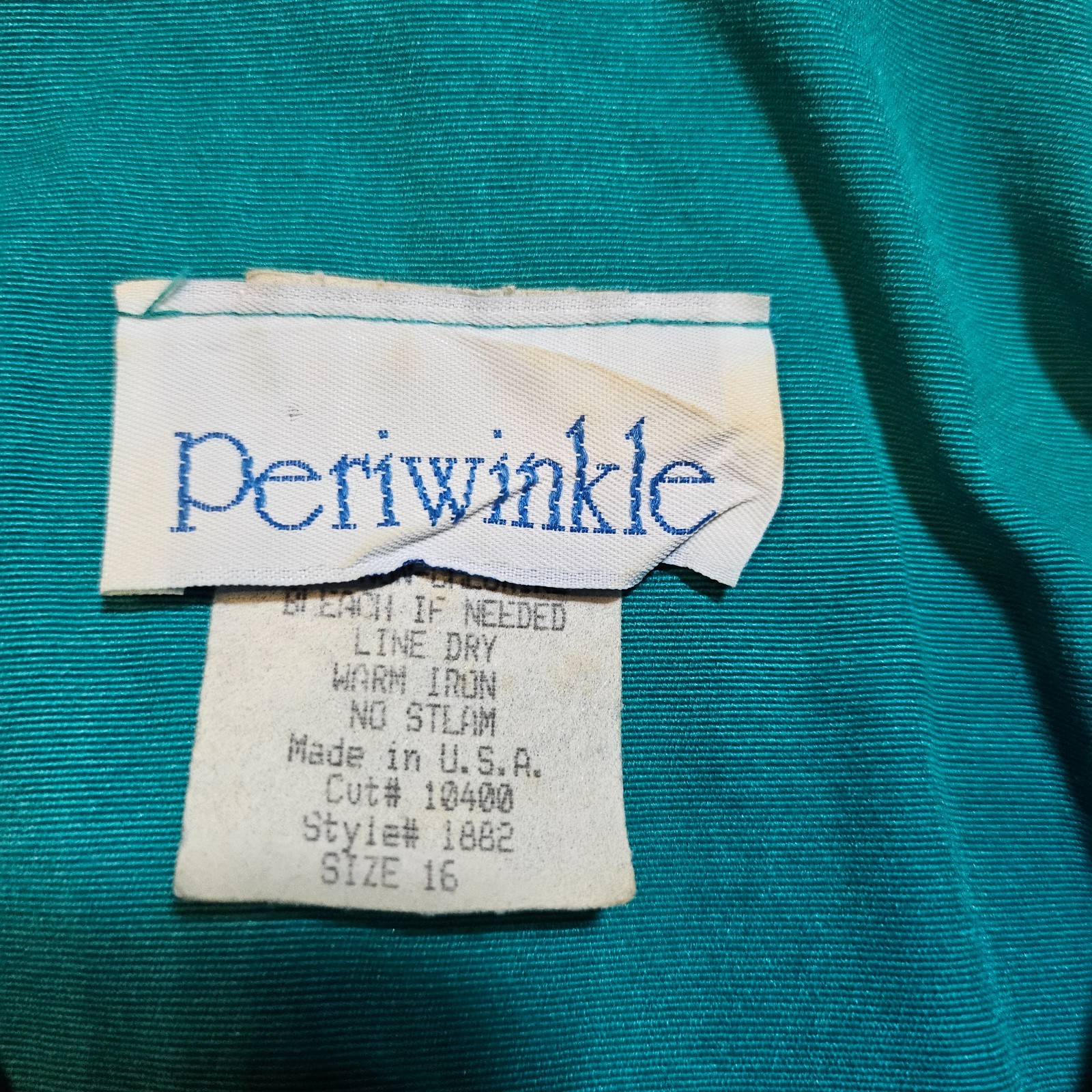 Vintage Periwinkle Dress Teal w/Lace Collar SZ 16 Cottagecore Retro 1970-1980’s