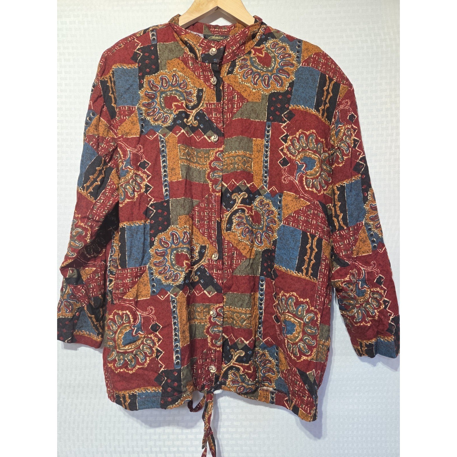Vintage 80s 90s Classics Enchanté Women’s XL Oversized Abstract Paisley…
