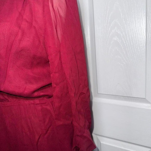 Reformation Size Small Mini Dress Deep V Neck Merlot Color
