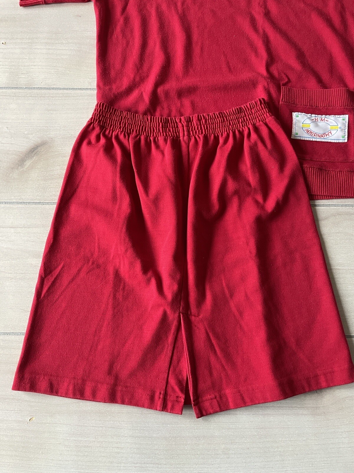 Vintage HM ABERNATHY Womens Size Medium Red Tshirt Skirt Two Piece Set Outfit