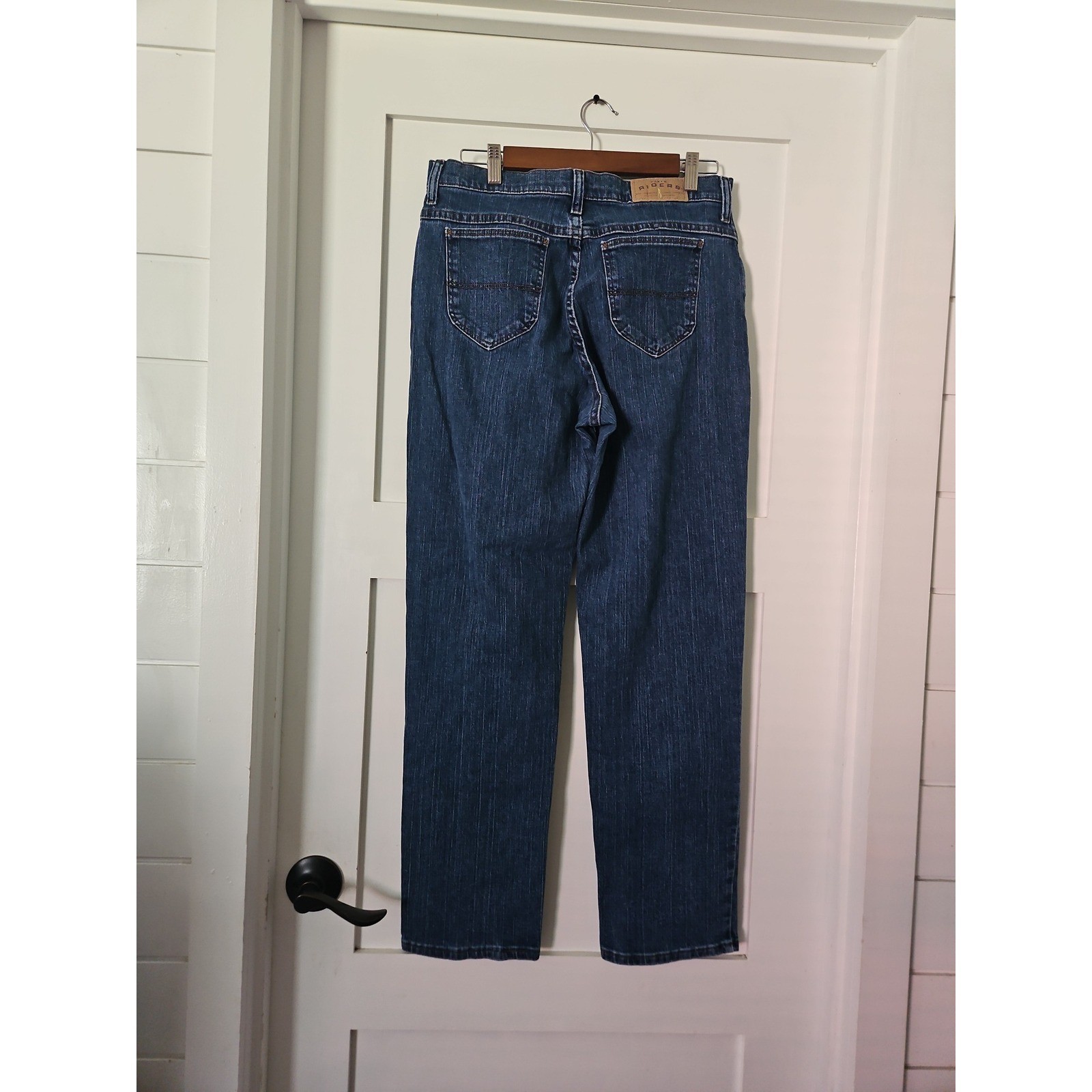 Vintage Riders by Lee Straight Leg Jeans 10M Medium Wash Stretch High Mid Rise 9