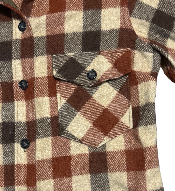Vintage 60s LL Bean Wool Shirt Women’s 10 Plaid Flannel USA Made Script Logo EUC