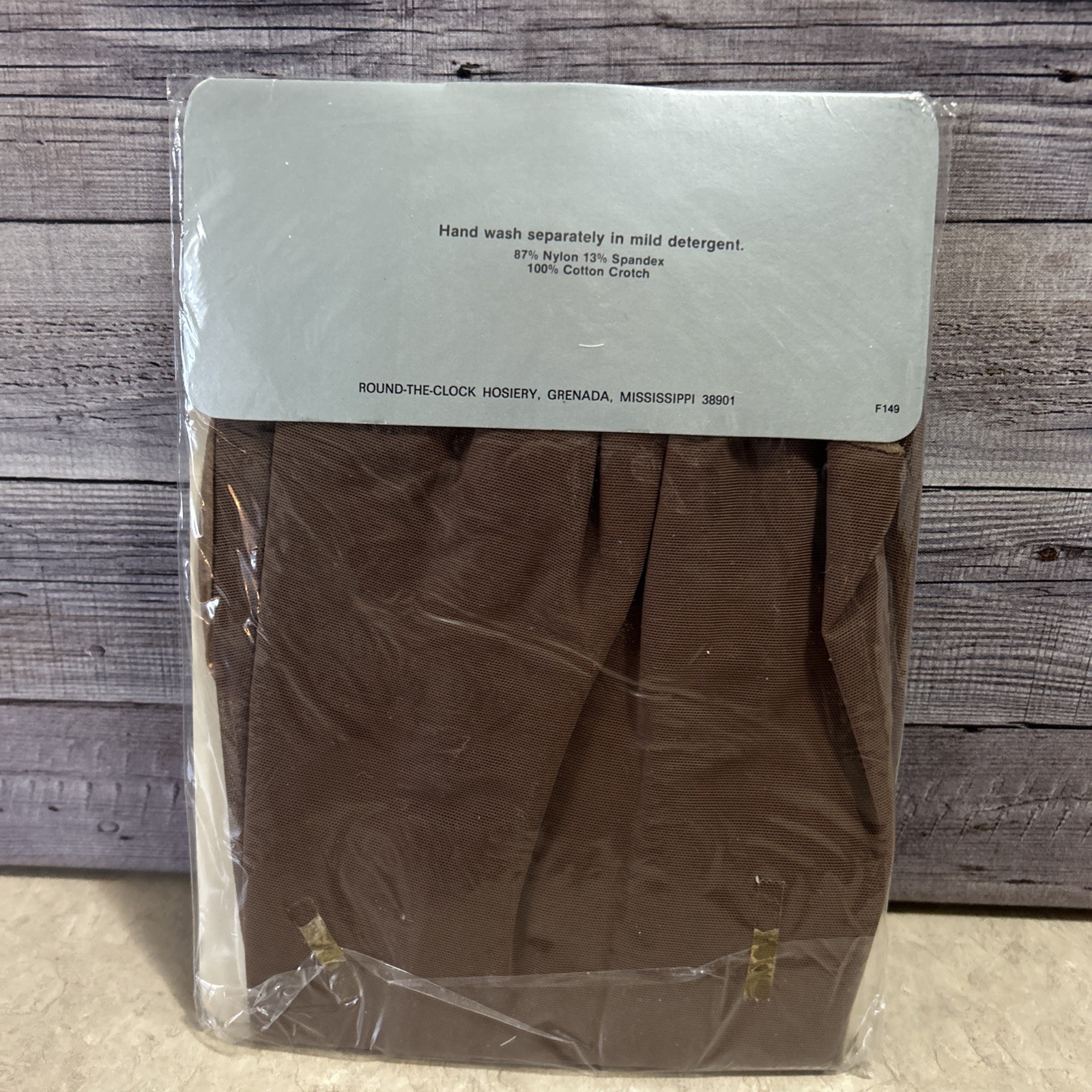 VTG 80s Round the Clock Pantyhose Size B Girdle Top Sandal Toe Run Resist Beige