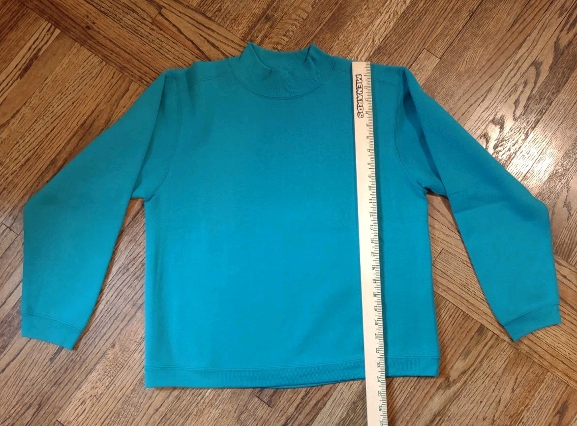 Vintage Catalina Women Teal Blue Mock Neck Sweatshirt & Sweatpants Set Medium