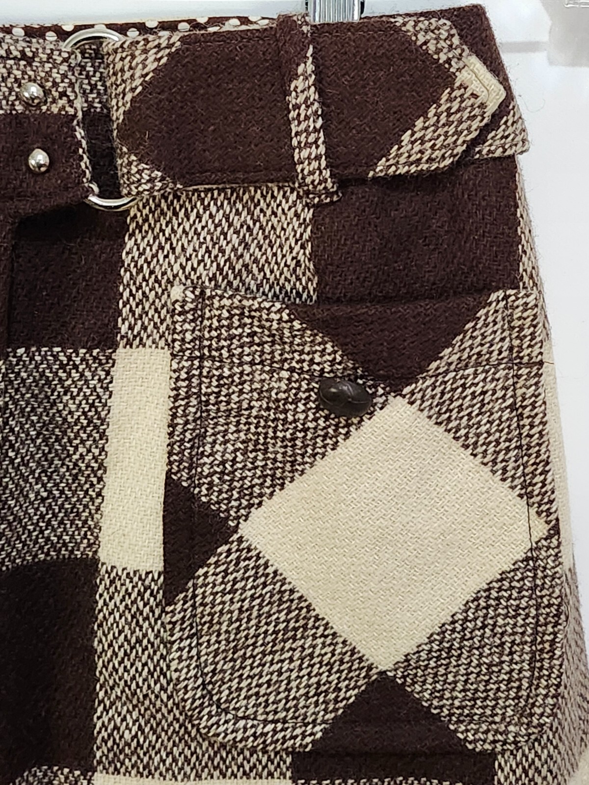 Junior House Brown 100% Wool Brown Skirt Plaid Gorgeous! Size: 11 – 12 (U129)