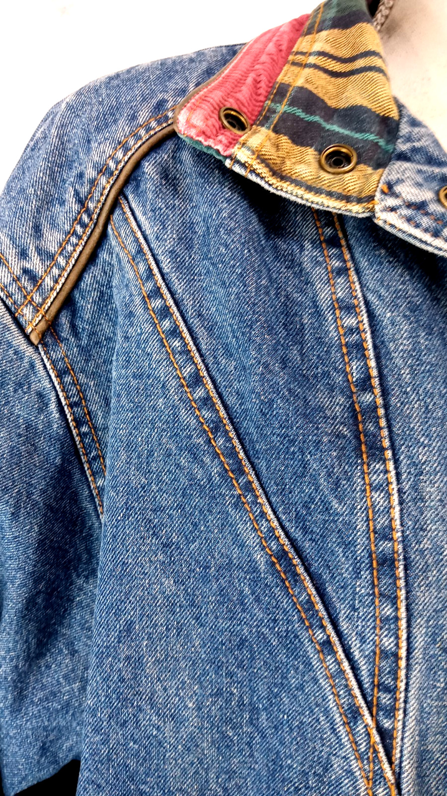 Vintage CURRENT SEEN Denim Jacket Coat Women’s M COTTON 80s 90s Oversize HIP HOP