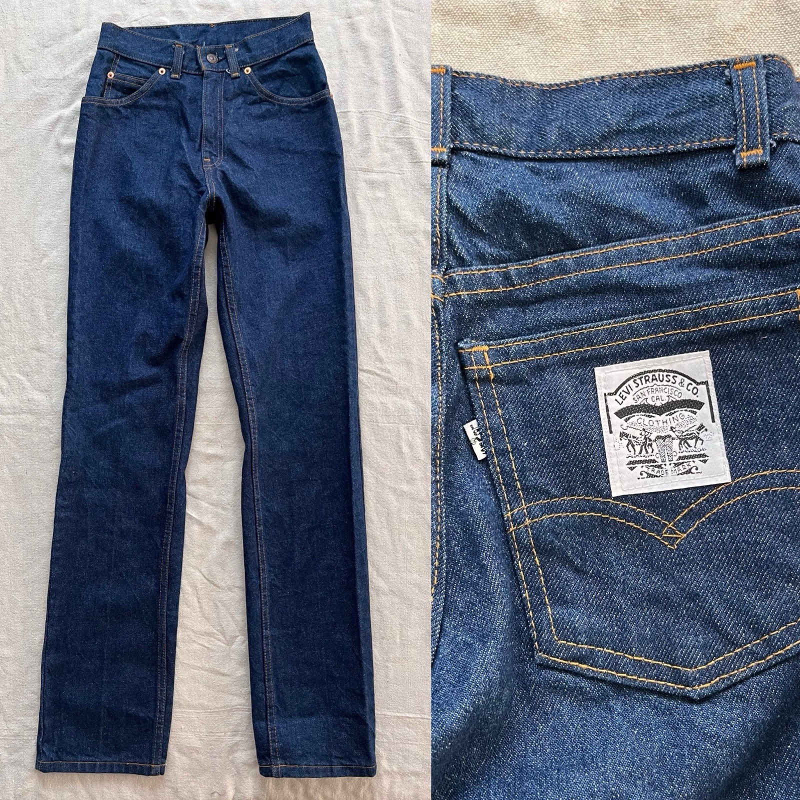 Vintage 70s-80s Levi’s 26068 White Tag Jeans Straight Leg High Waist 25×33 Sz 5