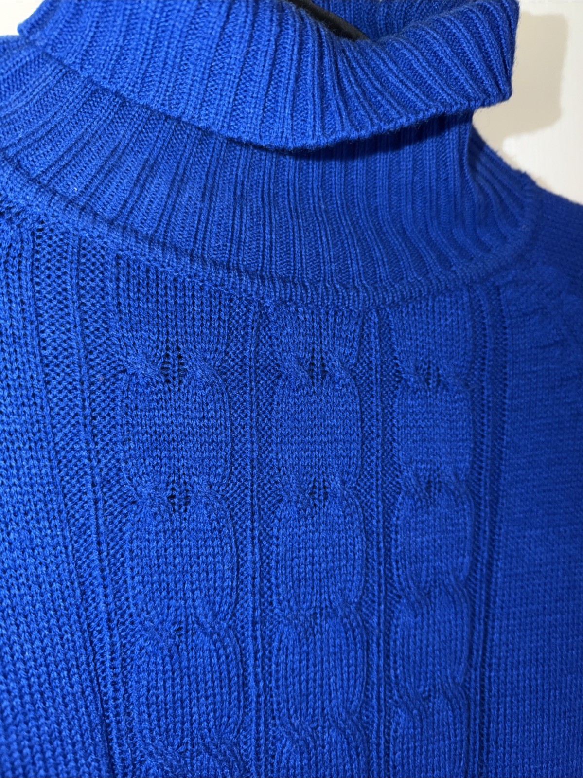 Vintage Plain Jane Sweater Dress Blue Cable Knit 80s 90s Classic Preppy Medium