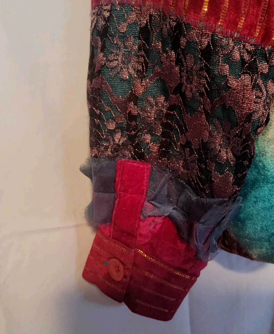 VTG FUN Custom Neil’s Jacket XL Patchwork Velvet Lace Embroidery Beaded 1980’s
