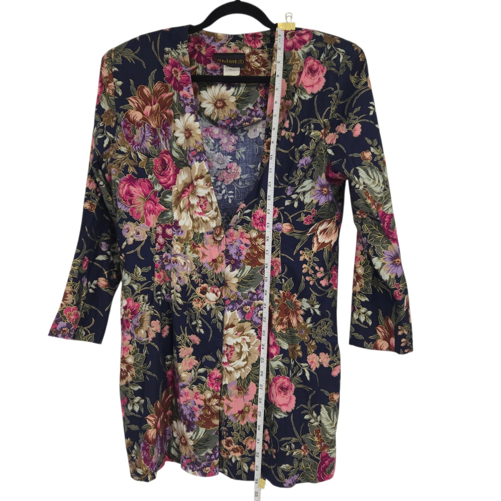 Just In Thyme Ltd Dress and Jacket Set Women Size 14 Floral 2 Piece Vintage 90s