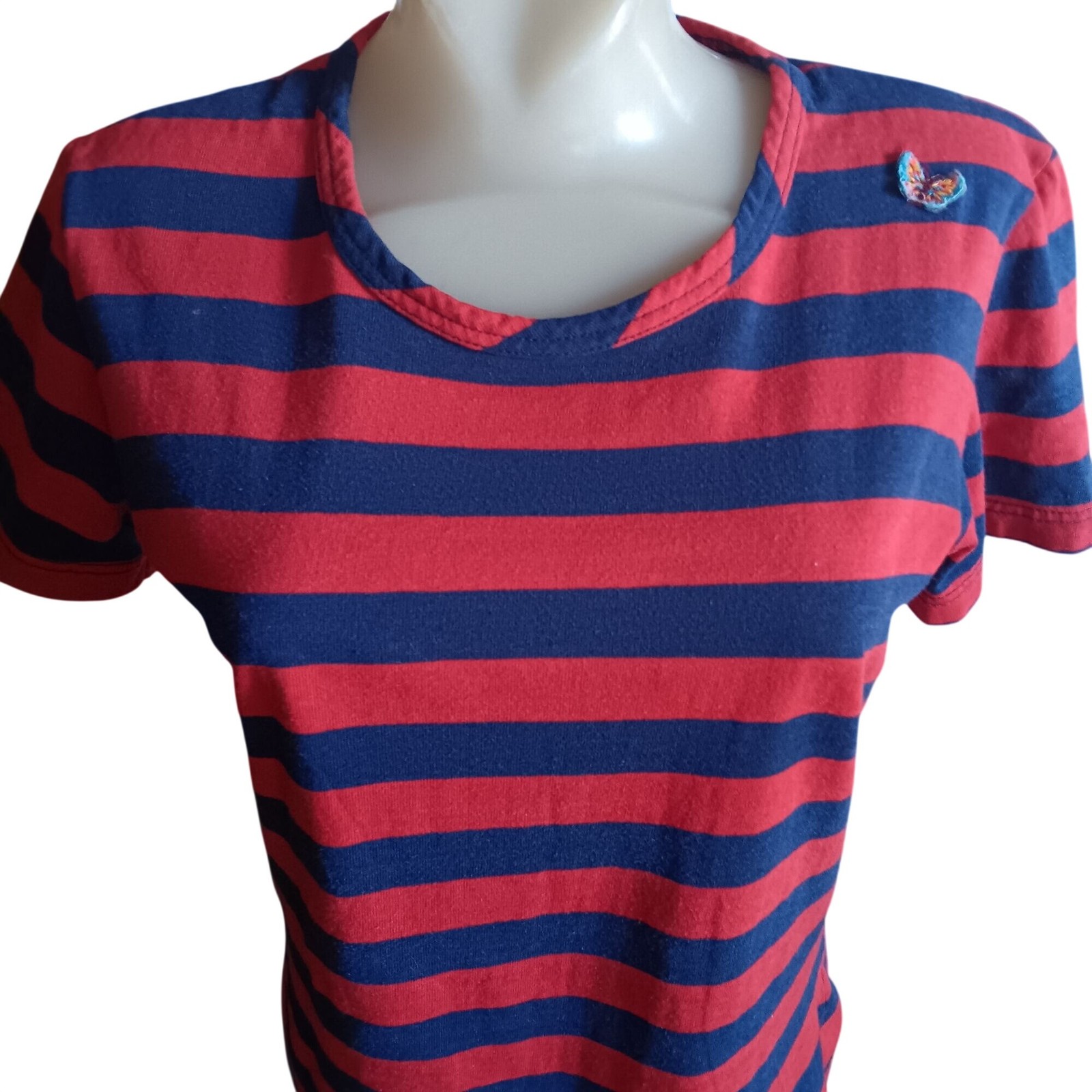 Striped Butterfly True Vintage Medium T-shirt Single Stitch 1970’s Patch boho