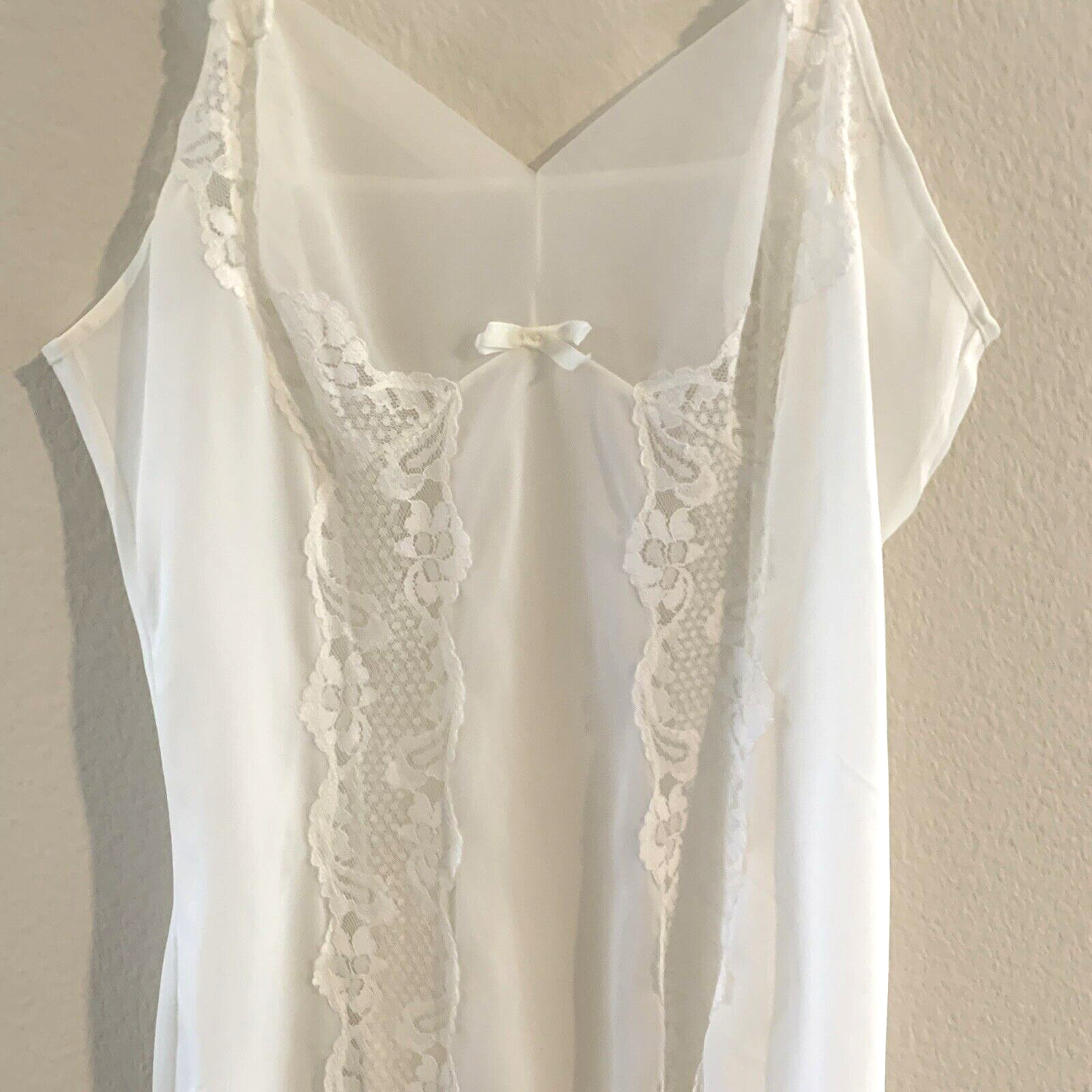SCHIESSER Germany Slip Size 42 XS White Lace Nylon Vintage