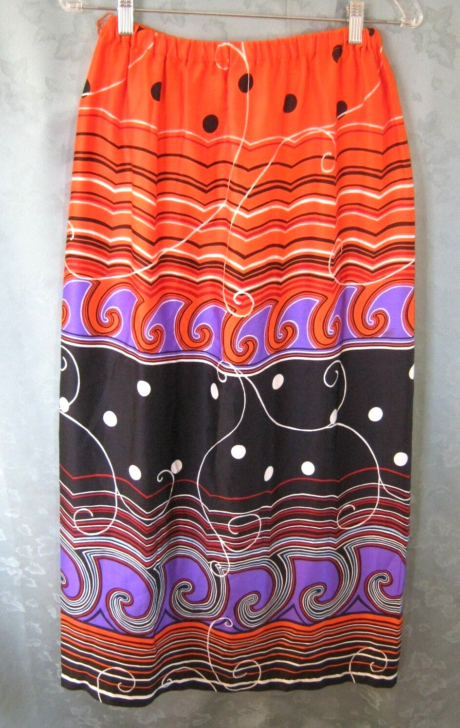 VTG 60’s Alice Polynesian Fashions Skirt Size Small Long Mod Bold Print Aloha