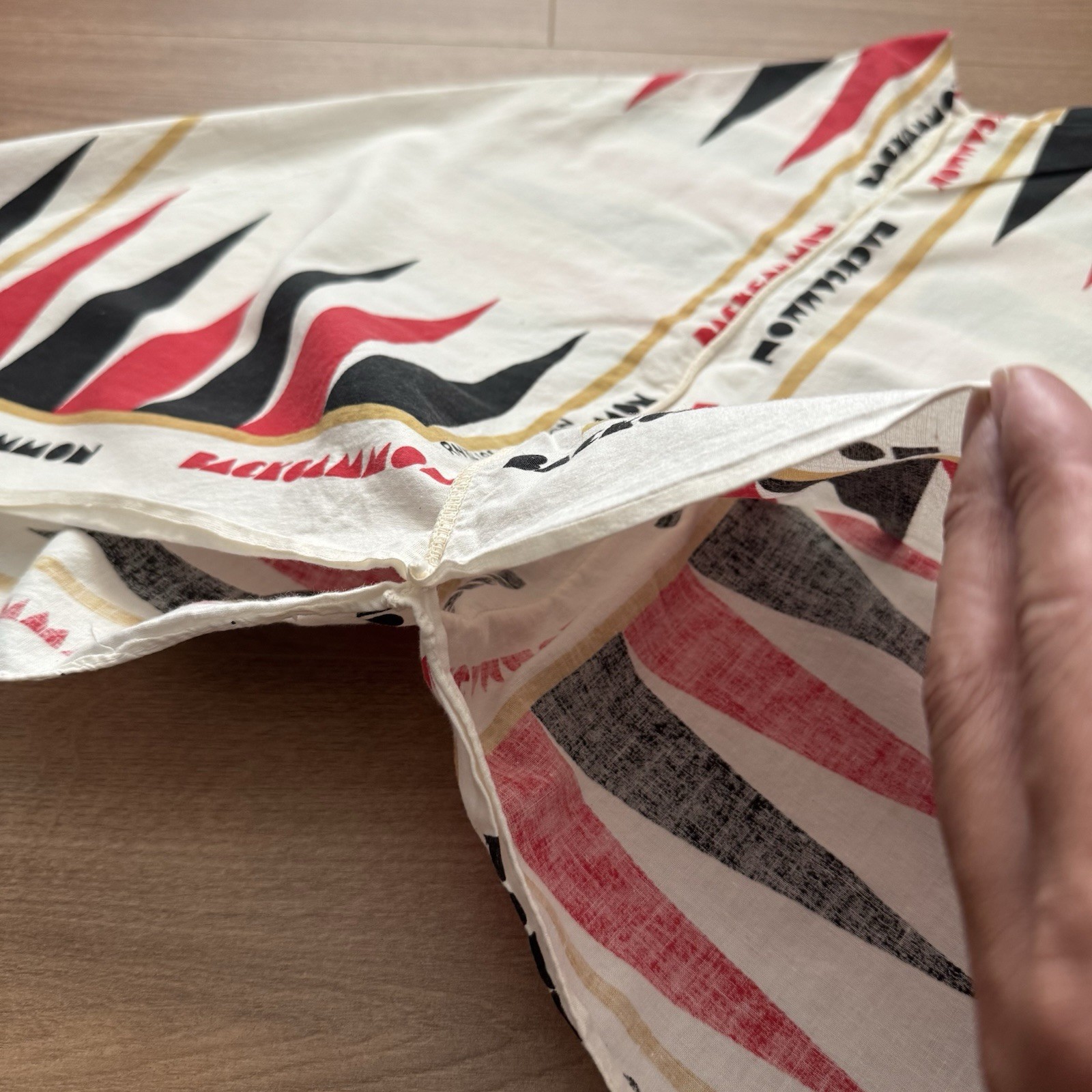 Vintage 60s Backgammon Bandana Top Poncho Style All Cotton RN# 14193 Rare