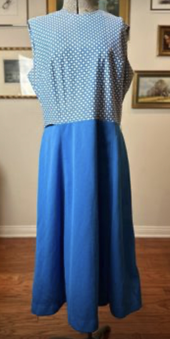 Adorable Vintage MCM Blue Checkered Dress From The 60s