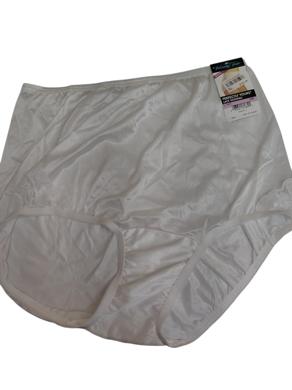 Vintage White Vanity Fair Granny Brief Size 6/M Laced