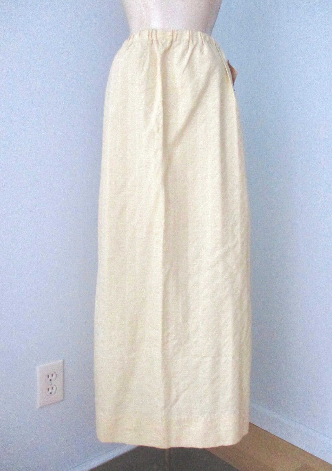 NOS Vtg 60s mod Junior House muslin seersucker stripe maxi skirt rick rack 13 14