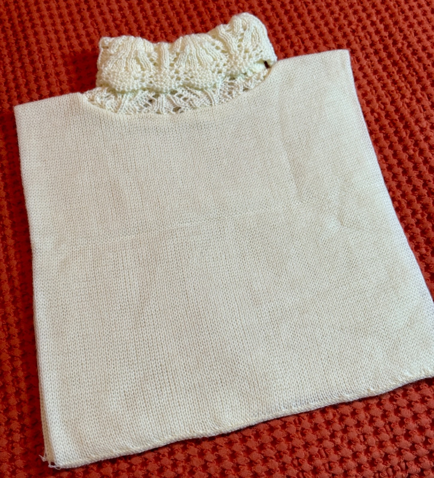 Vintage Knitted Turtleneck Dickey / False Collar – Cream