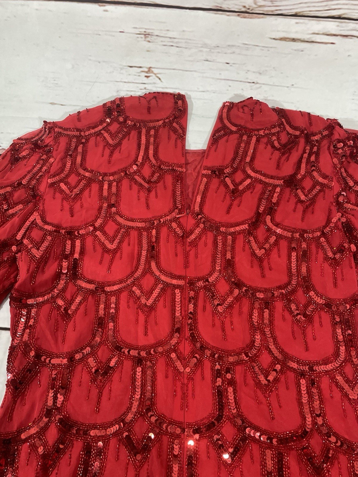 Vintage Niteline Blouse 100% silk beaded & sequins Women size medium