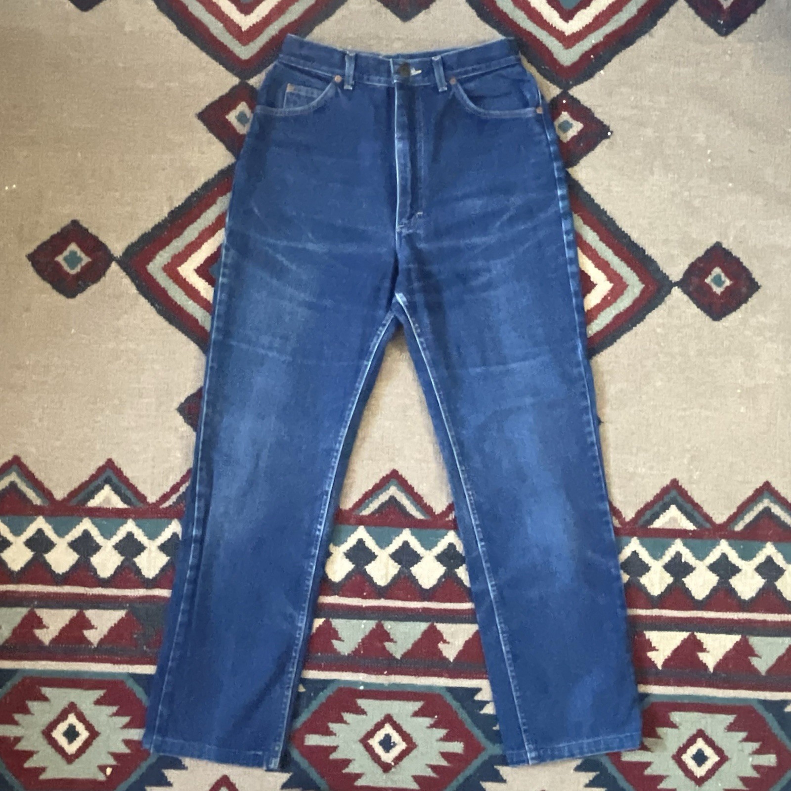 Vintage 70s Lee Riders Mom Jeans Women’s 12 Long 28×29 High Waisted Blue Denim